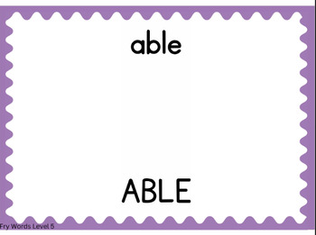 Preview of Dolch Fry Word Cards (Level 5): Essential Sight Words for Engaging Learning