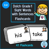 Dolch Grade 1 Sight Words With Sentences Flashcards