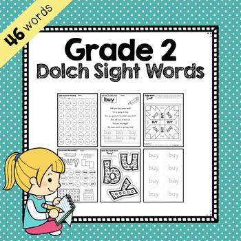 Preview of Dolch Grade 2 Sight Words Activities | Flashcards, Worksheets, & Spelling Lists