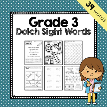 Preview of Dolch Grade 3 Sight Words Activities | Flashcards, Worksheets, & Spelling Lists