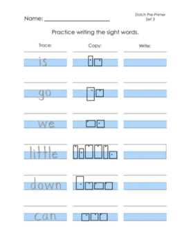 Preview of Dolch Handwriting Worksheet Bundle (All Sets)