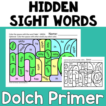 Dolch Hidden Sight Word Worksheets - Primer by HeidiSongs | TpT