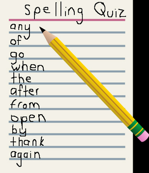 Preview of Dolch High Frequency Words Audio Spelling Quiz #20