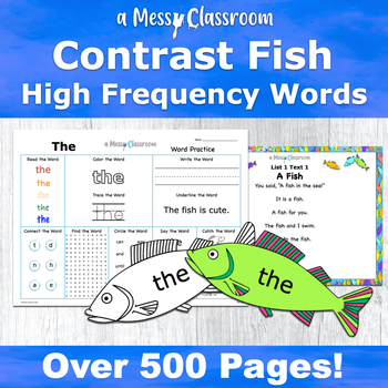 Preview of Dolch High Frequency Words HFW Printable Sight Words Colorful Fish L.4 L.5 L.6