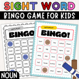 Dolch Noun Sight Words Bingo Game (Color & Black and White)