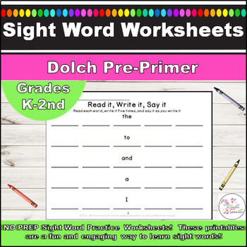 pre primer dolch sight words