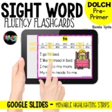 Dolch Pre-Primer DIGITAL Sight Word Fluency Cards