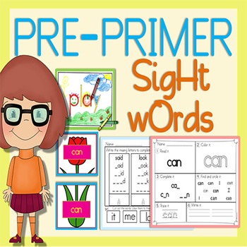 Preview of Pre Primer Sight Word Activity Worksheets to read and spell effectively!