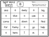 Dolch Pre-Primer Sight Word Search Work Mats/Worksheets. P