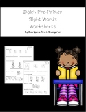 Dolch Pre-Primer Sight Word Worksheets