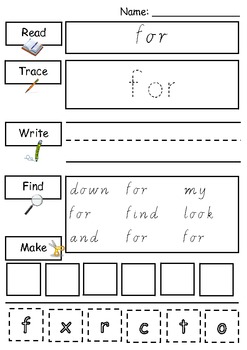 Pre-Primer Sight Words Worksheets by Teaching Products | TpT