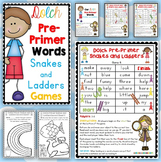 Dolch Pre-Primer Words Snakes and Ladders Games