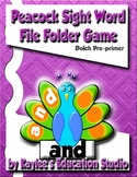 Dolch Pre-primer Peacock sight word file-folder game