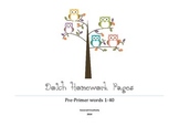 Dolch PrePrimer Homework Pages