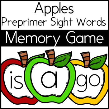 Preview of Preprimer Apple Sight Word Memory Game {FREE}
