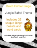 Dolch Primer Bingo Game - Safari Theme