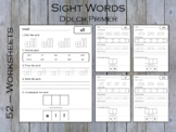 Dolch Primer Sight Word Practice Worksheets, Kindergarten 