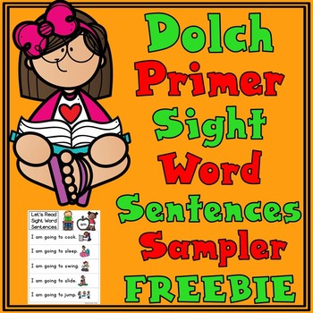 Preview of Dolch Primer Sight Word Sentences Sampler FREEBIE