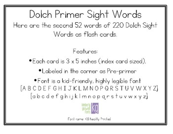dolch primer sight words