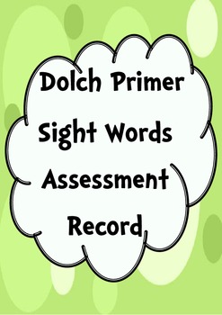 pre primer sight words assessment