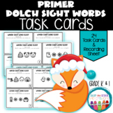 Dolch Primer Sight Words Games | Task Cards Winter