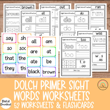 Preview of Dolch Primer Sight Words Worksheets
