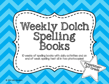 Preview of Dolch Sight Word Spelling Unit Books -  Preprimer to 3rd grade