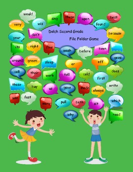 Preview of Dolch Second Grade Sight Words File Folder Game