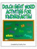 Dolch Sight Word Activity 1 Bundle for Kindergarten