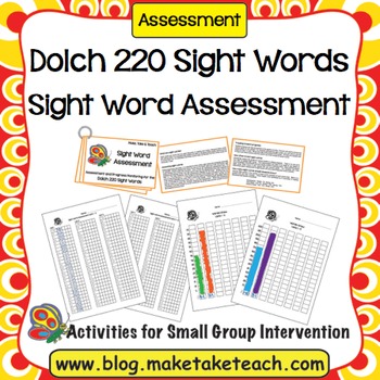 Preview of Dolch Sight Word Assessment and Progress Monitoring Materials