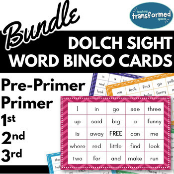 Preview of Dolch Sight Word BINGO Bundle (Pre-Primer - 3rd Grade)