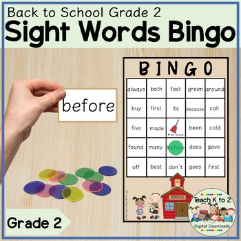 Dolch Sight Word BINGO - Grade 2 Kids at School Edition | TpT