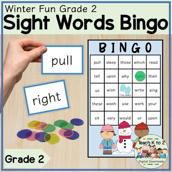 Dolch Sight Word BINGO - Grade 2 Winter Edition by Teach K to 2 by Kim ...