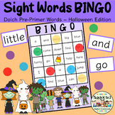 Dolch Sight Word BINGO - Pre Primer Halloween Edition