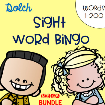 Preview of Sight Word Bingo MEGA Bundle for Words 1-200