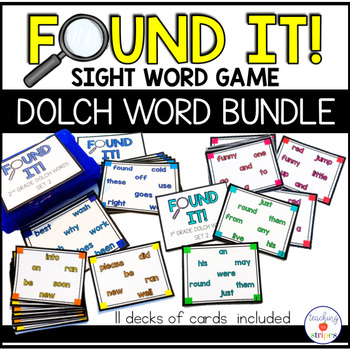 Preview of Dolch Sight Word Card Game Bundle | Found It!