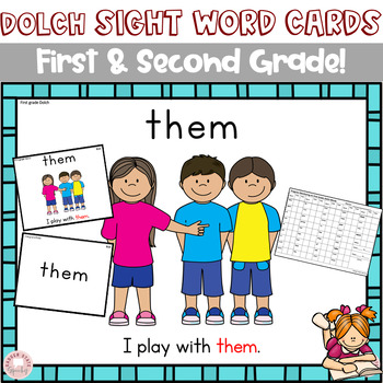 Preview of Dolch Sight Word Practice Cards with Pictures First Second Grade