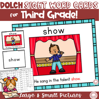 Preview of Sight Word Practice Cards with Pictures Third Grade RTI