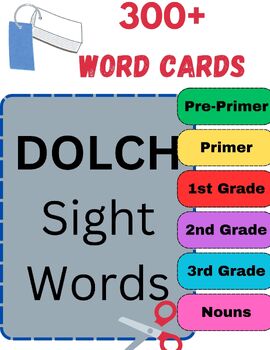 Preview of Dolch Sight Word FLASH CARDS Bundle: Pre-Primer to 3rd Grade & 95 Nouns
