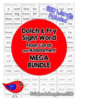 Preview of Sight Word Flash Card and Assessment Bundle