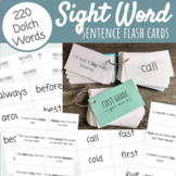 Dolch Sight Word Flash Cards - 220 Cards with Sentences on Back 