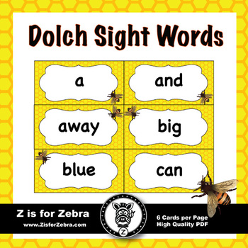dolch sight words pdf flash cards