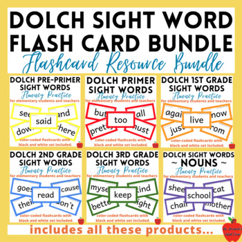 Preview of Dolch Sight Word Flashcard Resource Bundle | 315 Words | Classroom Set