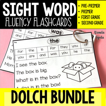 Preview of Dolch Sight Word Fluency Flashcards BUNDLE