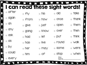 Dolch Sight Word List By Level by Meghan Gilligan | TpT