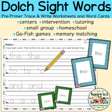 Dolch Sight Word Practice - Pre-Primer Words