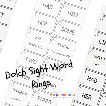 Preview of Dolch Sight Word Rings