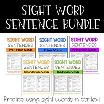 Dolch Sight Word Sentence Bundle