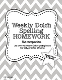 Dolch Sight Word Spelling Homework Companion