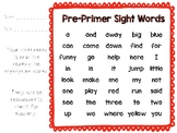 Dolch Sight Word Take Home Practice Sheets